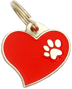 HEART RED - pet ID tag, dog ID tags, pet tags, personalized pet tags MjavHov - engraved pet tags online